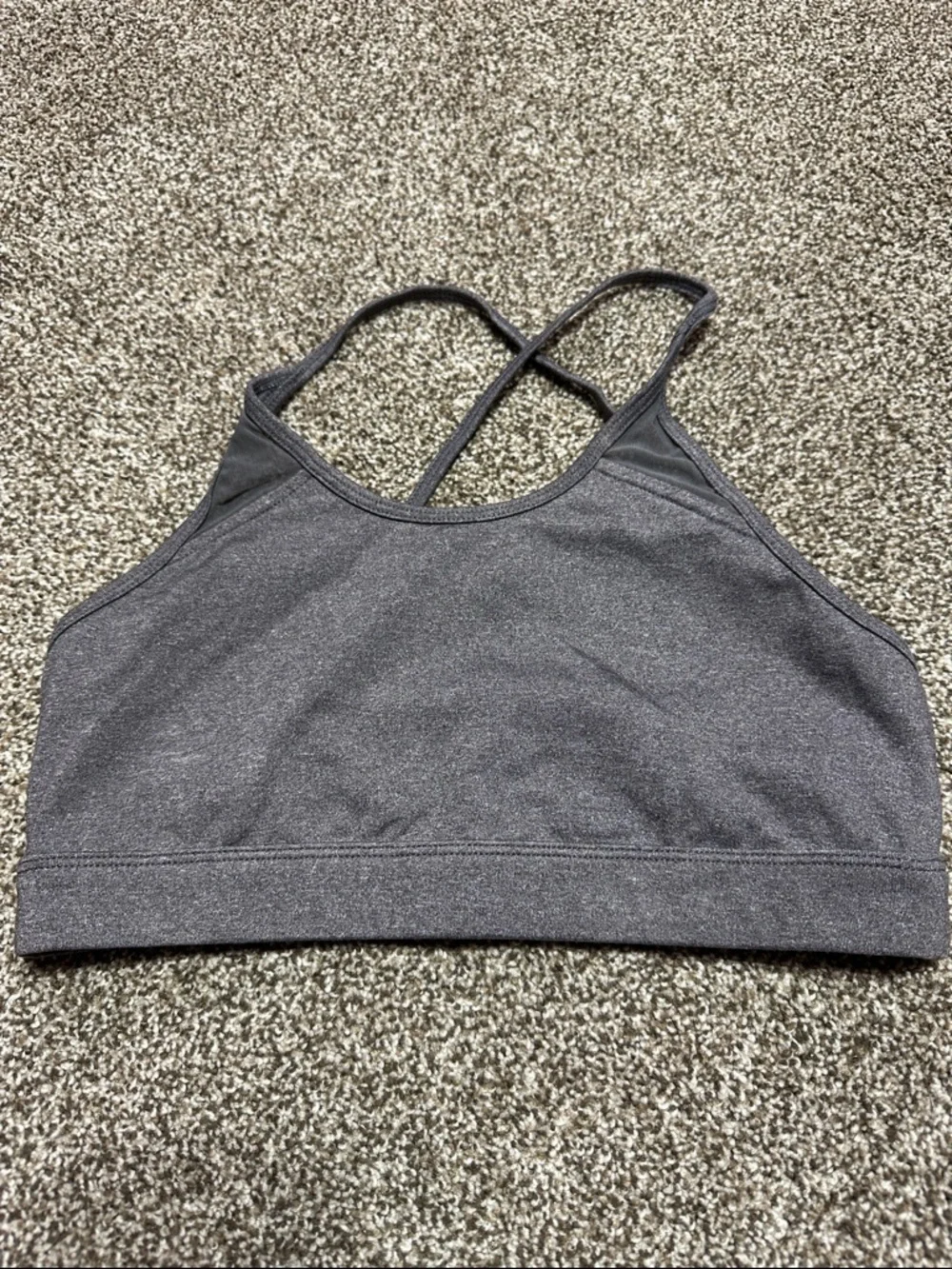 ALO Yoga Charcoal Gray Crisscross Back Sports Bra - no size tag - small